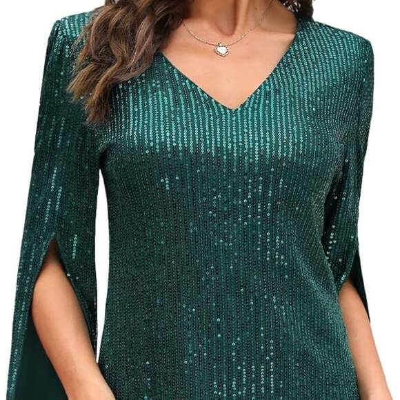 Lace Sequin Prom Evening Dress for wedding Guest, Coctail or formal - Picture 1 of 10